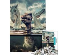 Rompecabezas de 1000 Piezas para Adultos y Adolescentes Nessie Visita a los Kelpies Juguetes educativos Juegos prácticos para divertirse en Familia Regalos de Amigo Invisible (tamaño 38x26cm)