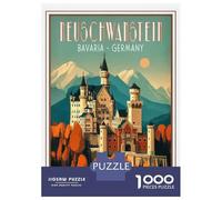 Rompecabezas De 1000 Piezas Para Adultos Y Adolescentes Neuschwanstein Castle Bavaria Germany Travel Poster Rompecabezas Para Adultos Juegos Familiares Análisis Y Lógica Regalos De Cumpleaños Y Únicos
