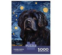Rompecabezas De 1000 Piezas para Adultos Y Adolescentes Newfoundland Dog Starry Rompecabezas para Adultos Juegos Relajantes Mejora La Memoria Regalos De Cumpleaños Y Únicos 70x50cm/1000pcs