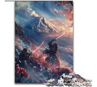 Rompecabezas de 1000 Piezas para Adultos y Adolescentes: Ninja al pie del Monte Fuji Juguetes educativos, Juegos para aliviar el estrés y la interacción Entre Padres e Hijos (tamaño 50x75cm)