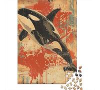 Rompecabezas De 1000 Piezas para Adultos Y Adolescentes Orca Whale Art Print Rompecabezas Juego De Ingenio Difícil Regalos De Cumpleaños Y Únicos 52x38cm/1000pcs