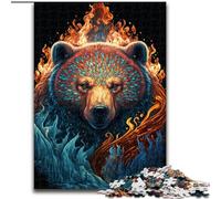 Rompecabezas de 1000 Piezas para Adultos y Adolescentes, Oso, Fuego y Agua, un Juego desafiante para Disfrutar en Familia con Piezas aleatorias Que encajan Perfectamente (tamaño 50x75cm)
