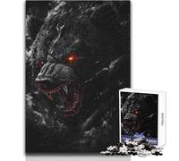 Rompecabezas de 1000 Piezas para Adultos y Adolescentes Oso Negro Enojado Juegos educativos Análisis y lógica Obra de Arte Regalo Tamaño: 50x75cm