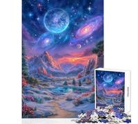 Rompecabezas de 1000 piezas para adultos y adolescentes paisaje de fantasía con cuerpos celestes juguetes de bricolaje regalo para cumpleaños juegos educativos descompresión intelectual tamaño 38x52cm