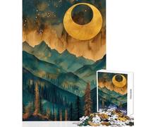 Rompecabezas de 1000 Piezas para Adultos y Adolescentes Paisaje de montaña Dorada Juegos educativos Una Obra de Arte Juguetes antiestrés Cada Pieza es única (38x26cm)