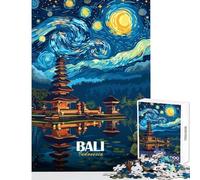 Rompecabezas de 1000 Piezas para Adultos y Adolescentes Paisaje Nocturno Estrellado de Bali Indonesia Juego práctico para Toda la Familia Juguetes DIY cumpleaños y Navidad (50x75cm)