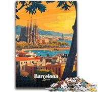 Rompecabezas de 1000 Piezas para Adultos y Adolescentes Paisaje Urbano de Barcelona A Partir de 14 años Juegos Familiares Regalo Ideal para Toda la Familia (tamaño 50x70cm)