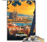 Rompecabezas de 1000 Piezas para Adultos y Adolescentes, Paisaje Urbano de Barcelona, Juguetes educativos, Juegos antiestrés, interacción Entre Padres e Hijos, 50x75cm