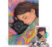 Rompecabezas de 1000 Piezas para Adultos y Adolescentes Pequeña Siesta con Lindo Gato Hecho de cartón para Mayores de 14 años Juguete de desafío de Juego Educativo Gran Regalo para los Juegos