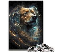 Rompecabezas de 1000 Piezas para Adultos y Adolescentes Perro Golden Retriever Ayuda a ejercitar el Cerebro Juguetes adictivos para Cultivar la Paciencia Apto para Parejas 26x38cm