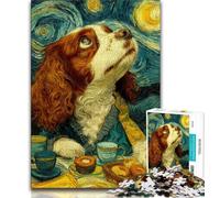 Rompecabezas de 1000 Piezas para Adultos y Adolescentes Perro Tomando café Rompecabezas de 1000 Piezas para un Juego desafiante y Familiar (tamaño 75x50cm)