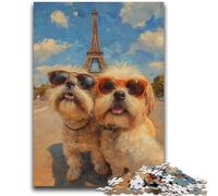 Rompecabezas de 1000 Piezas para Adultos y Adolescentes: Perro tomándose un Selfie, antiestrés, desafío difícil, Regalo Ideal para Toda la Familia, 26x38cm