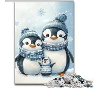 Rompecabezas de 1000 Piezas para Adultos y Adolescentes, pingüinos de Invierno, Ideal como Juego Educativo, Juguete de desafío, decoración única para el hogar y Regalos tamaño 50x75cm