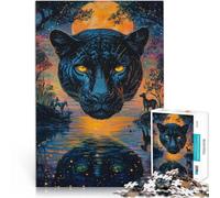 Rompecabezas de 1000 Piezas para Adultos y Adolescentes Pintura a Color de la Pantera Negra Apto para Mayores de 14 años. Juguetes educativos de Aprendizaje Juegos Familiares Regalo de cumpleaños