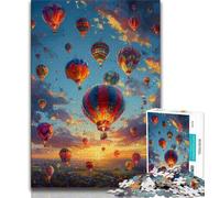 Rompecabezas de 1000 Piezas para Adultos y Adolescentes,Pintura al óleo de Globo aerostático,desafiante de completar,Pero Divertido y Divertido Regalo de cumpleaños,Regalos,Arte de Pared,38x26cm