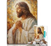Rompecabezas de 1000 Piezas para Adultos y Adolescentes Pintura al óleo de Jesús Regalos de Amigo Secreto para Mayores de 14 años (tamaño 75x50cm)