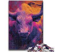 Rompecabezas de 1000 Piezas para Adultos y Adolescentes, Pintura al óleo de Toro para Mayores de 14 años, Juego Intelectual, Regalos de cumpleaños y Navidad, 26x38cm