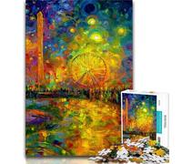 Rompecabezas de 1000 Piezas para Adultos y Adolescentes, Pintura al óleo psicodélica, para aliviar el estrés y Matar el Tiempo, Regalos para Amigos y Familiares para Mayores de 14 años, 38x26cm