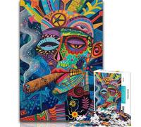 Rompecabezas de 1000 Piezas para Adultos y Adolescentes Pintura al óleo Retratos Rompecabezas para Adultos Alivio del estrés Vacaciones en casa Lista de Deseos con Papá Noel 75x50cm