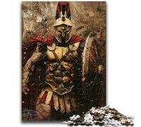 Rompecabezas de 1000 Piezas para Adultos y Adolescentes, Pintura de Guerrero Espartano, Juego Familiar para aliviar el estrés, desafío difícil, Ideal para Parejas (38x26cm)
