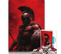 Rompecabezas de 1000 Piezas para Adultos y Adolescentes Pintura de Guerrero Espartano Rompecabezas de 1000 Piezas antiestrés desafío difícil Juguetes de decoración del hogar 75x50cm