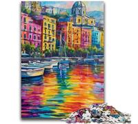Rompecabezas de 1000 Piezas para Adultos y Adolescentes: Pintura de la Costa de Nápoles, Italia cumpleaños para Adultos, Juego Familiar y pasatiempo (50x75cm)