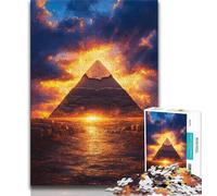 Rompecabezas de 1000 Piezas para Adultos y Adolescentes, Pirámide del Atardecer, Rompecabezas de 1000 Piezas, Interesante interacción Entre Padres e Hijos para Reducir el estrés (tamaño 75x50cm)
