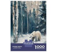 Rompecabezas De 1000 Piezas Para Adultos Y Adolescentes Polar Bear in Winter Forest Painting Rompecabezas Para Adultos Juegos Relajantes Mejora La Memoria Regalos De Cumpleaños Y Únicos 70x50cm/1000pc