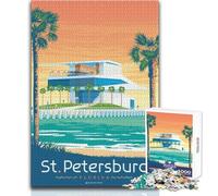Rompecabezas de 1000 Piezas para Adultos y Adolescentes, póster de San Petersburgo, Florida, Juegos educativos, análisis y lógica, Obra de Arte, Regalo, tamaño 50x75cm
