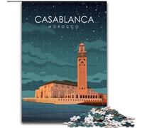 Rompecabezas de 1000 Piezas para Adultos y Adolescentes, póster de Viaje de Casablanca, para Mayores de 14 años, Juguetes educativos, Juegos Familiares, Regalo de cumpleaños, 26x38cm