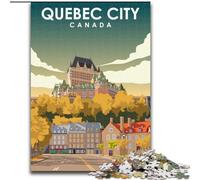 Rompecabezas de 1000 Piezas para Adultos y Adolescentes Póster de Viaje de la Ciudad de Quebec Juguete de Entretenimiento Familiar Toda la Familia 50x75cm