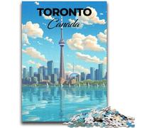 Rompecabezas de 1000 Piezas para Adultos y Adolescentes, póster de Viaje de Toronto Difícil de completar, Pero Divertido y Divertido Juego Educativo para cumpleaños (tamaño 38x52cm)