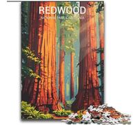 Rompecabezas de 1000 Piezas para Adultos y Adolescentes Póster del Parque Nacional Redwood Juego desafiante Juguetes Oferta como Regalo para Toda la Familia para Mayores de 14 años 1000 Piezas