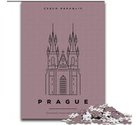 Rompecabezas de 1000 Piezas para Adultos y Adolescentes, Praga, República Checa Juguetes antiestrés, cumpleaños para Mayores de 14 años, 26x38cm