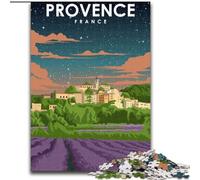 Rompecabezas de 1000 Piezas para Adultos y Adolescentes, provenzal, Francia, Arte Nocturno, Juego de ingenio, decoración de Pared, cumpleaños y Navidad (26x38cm) 1000 Piezas