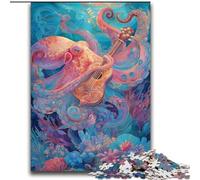 Rompecabezas de 1000 Piezas para Adultos y Adolescentes, Pulpo Tocando la Guitarra, Ayuda a ejercitar el Cerebro, Juguetes adictivos para Cultivar la Paciencia, decoración de Pared, 38x52cm