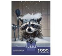 Rompecabezas De 1000 Piezas para Adultos Y Adolescentes Raccoon Take A Shower Rompecabezas Juego De Ingenio Difícil Regalos De Cumpleaños Y Únicos 70x50cm/1000pcs