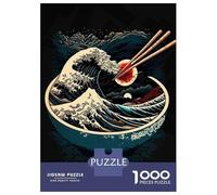 Rompecabezas De 1000 Piezas para Adultos Y Adolescentes Ramen Bowl with Great Wave Rompecabezas para Adultos Juegos Relajantes Arte De Pared Difícil Y Desafiante 70x50cm/1000pcs