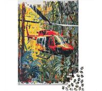 Rompecabezas De 1000 Piezas para Adultos Y Adolescentes Red Helicopter in Jungle Rompecabezas Juego De Ingenio Difícil Regalos De Cumpleaños Y Únicos 70x50cm/1000pcs