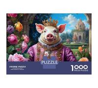 Rompecabezas De 1000 Piezas para Adultos Y Adolescentes Regal Pig in Garden Setting Rompecabezas para Adultos Juegos Familiares Decoración De Pared Difícil Y Desafiante 70x50cm/1000pcs