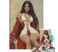 Rompecabezas de 1000 Piezas para Adultos y Adolescentes Reina Guerrera en Rojo Rompecabezas de 1000 Piezas para armar Juego desafiante de análisis y lógica Regalos (50x75cm)
