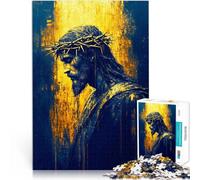 Rompecabezas de 1000 Piezas para Adultos y Adolescentes Retrato de Jesucristo Hecho de cartón para Mayores de 14 años Decoración artística del hogar Colección de Artistas, Bellas Artes tamaño:38x52cm