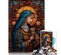 Rompecabezas de 1000 Piezas para Adultos y Adolescentes: Retrato de María Madre, Rompecabezas, Juegos educativos, decoración del hogar, (tamaño 38x26cm)