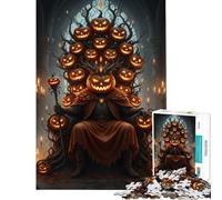 Rompecabezas de 1000 Piezas para Adultos y Adolescentes Rey Calabaza en el Trono Rompecabezas de 1000 Piezas para armar Juego desafiante de análisis y lógica Regalos (50x75cm)