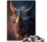 Rompecabezas de 1000 Piezas para Adultos y Adolescentes Rinoceronte demoníaco Regalos Divertidos para la Familia y Amigos para Mayores de 14 años 50x75cm