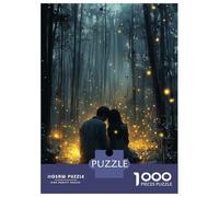 Rompecabezas De 1000 Piezas para Adultos Y Adolescentes Romantic Couple in Magic Forest with Glowing Fireflies Rompecabezas Juegos Relajantes Regalos para Mujeres Cumpleaños Y Navi