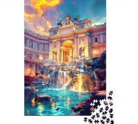Rompecabezas De 1000 Piezas para Adultos Y Adolescentes Rome Trevi Fountain Painting Rompecabezas para Adultos Juegos Relajantes Mejora La Memoria Regalos De Cumpleaños Y Únicos 52x38cm/1000pcs