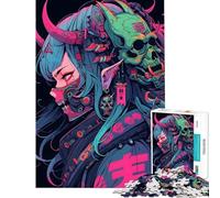 Rompecabezas de 1000 Piezas para Adultos y Adolescentes Rompecabezas de Adolescente ciberpunk con Demonio Femenino Juegos relajantes para la decoración del hogar e interacción Entre (50x75cm)