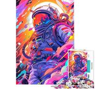 Rompecabezas de 1000 Piezas para Adultos y Adolescentes Rompecabezas de astronautas Dibujados a Mano para Adultos Juegos Divertidos Carrera de Velocidad Manual (tamaño 38x52cm)