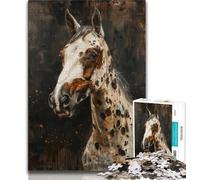 Rompecabezas de 1000 Piezas para Adultos y Adolescentes Rompecabezas de Caballos moteados para Adolescentes Toda la Familia para Mayores de 14 años 26x38cm